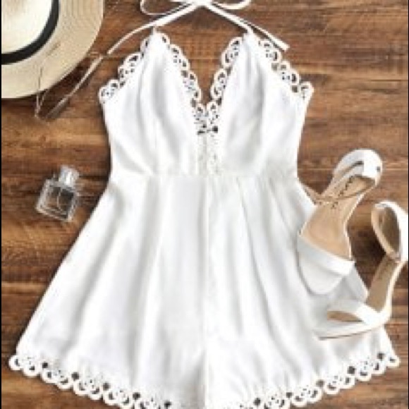 Zaful Other - White halter romper! Brand new!! 💕